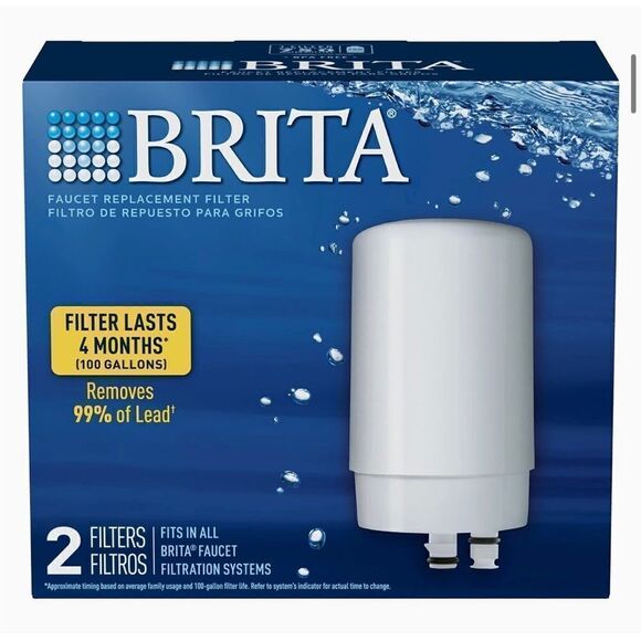 NWT! 2-Pack, White Brita Faucet Filter Replacement Filters. - Picture 1 of 11